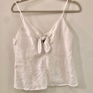 Reformation Linen Tie Front Blouse